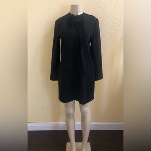 Zara woman black kind sleeve tie neck dress/tunic size M